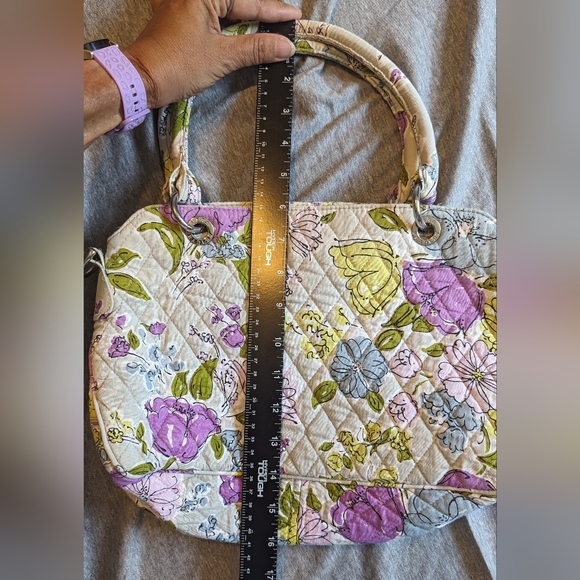Vera Bradley Retired Gray Bowler Watercolor Floral Satchel Bag Purse EUC - Picture 13 of 15